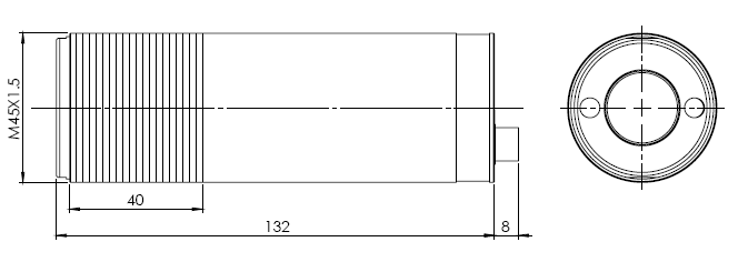HL dimension drawing, M45x1.5
